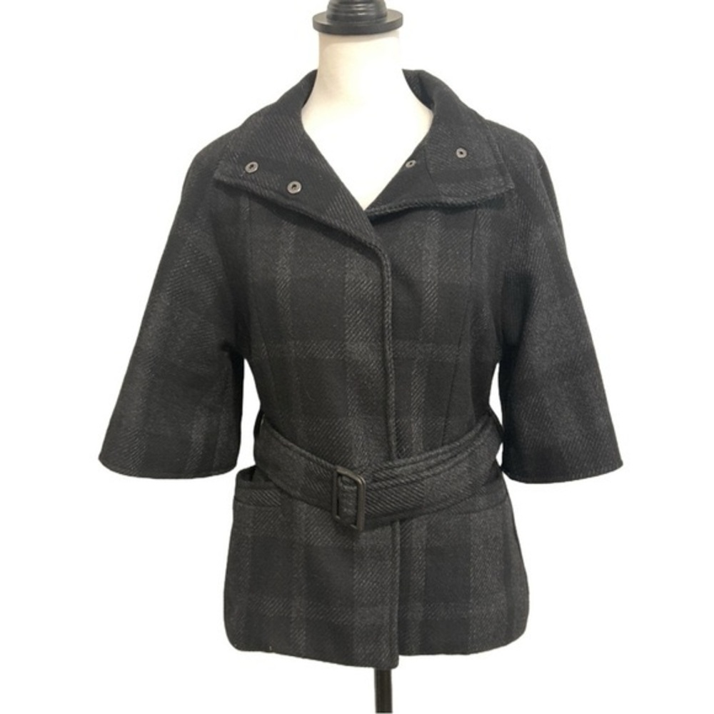 Women's Black Belted Wool Jacket